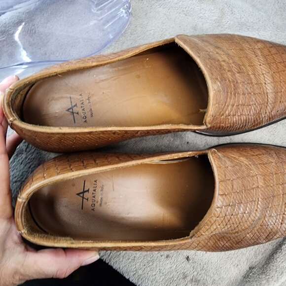 Aquatalia Shoes Mens Size 10 Brown Leather Loafer *Read* main image 8